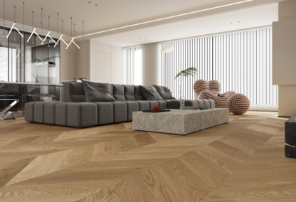Vidar Design Flooring-Chevron Flooring-American Oak 5” x 3/4” Engineered Hardwood Flooring-Color Honey Wheat